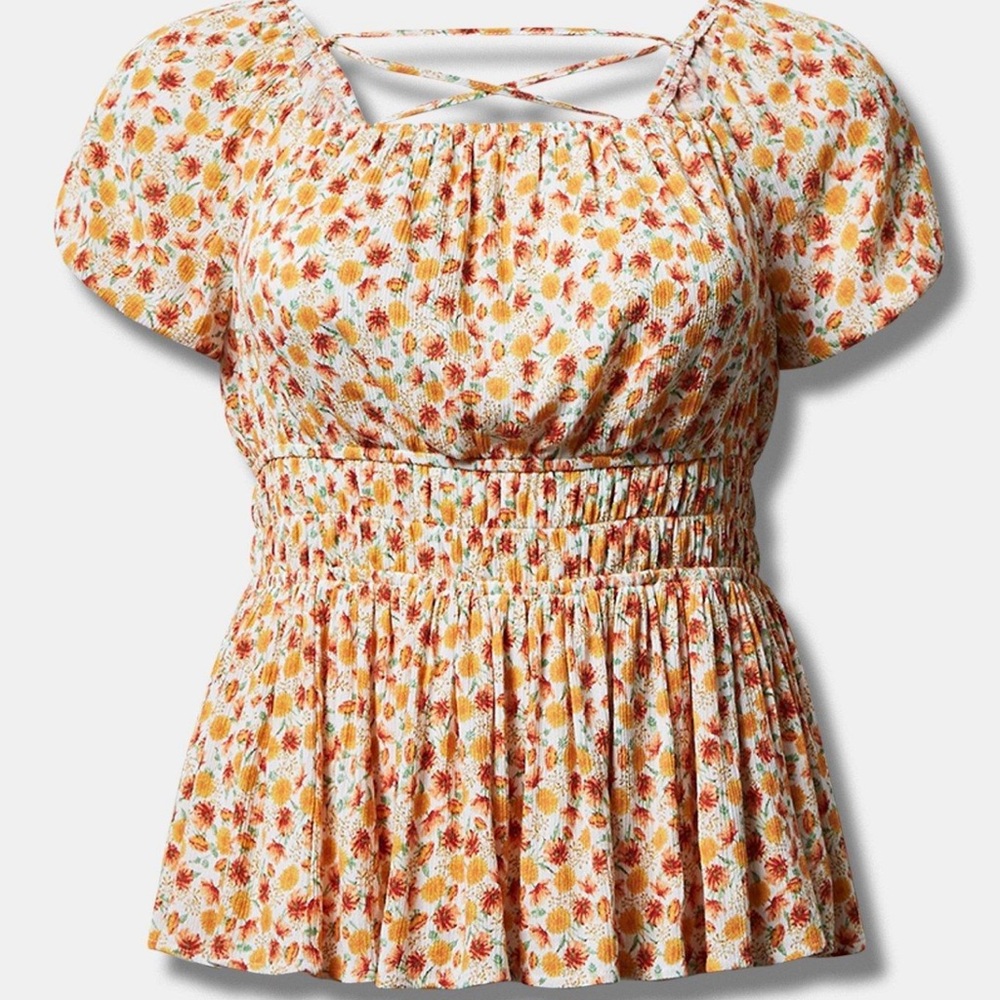NWT Torrid Peplum Floral Blouse Size 2